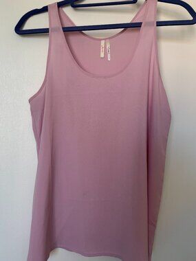 Frenchie Dusty Pink High Neck Tank Top, Size Medium
